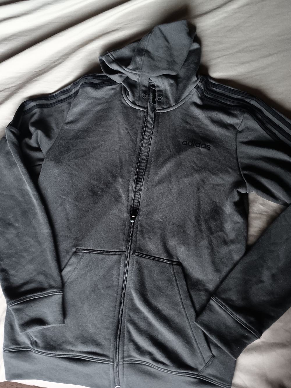 adidas Men’s dark green Full-Zip Hooded Performance Jacket